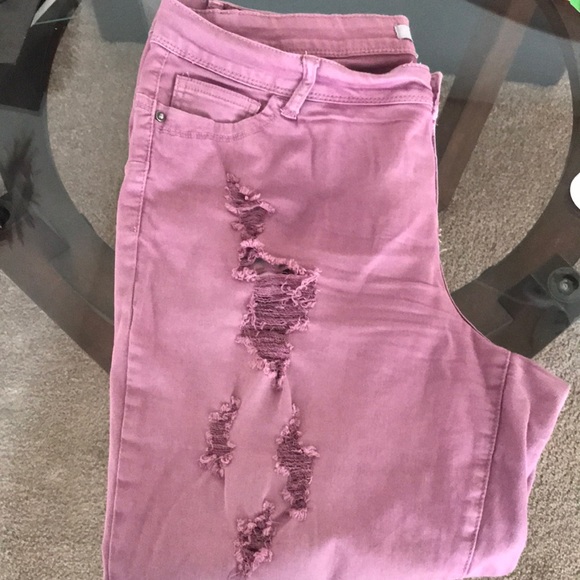 Mauve Ripped 5 pockets pants! - Picture 3 of 3